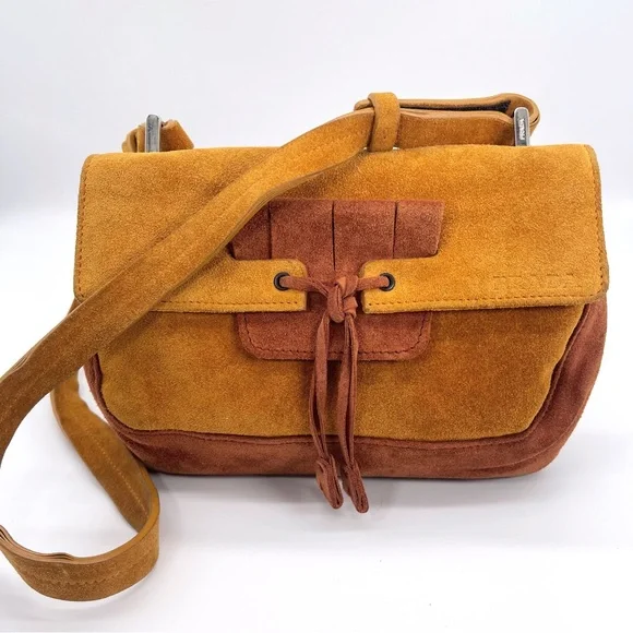 Prada Authentic Vintage 90’s Rare Two Tone Brown Shoulder Bag Suede NWT - Picture 4 of 16